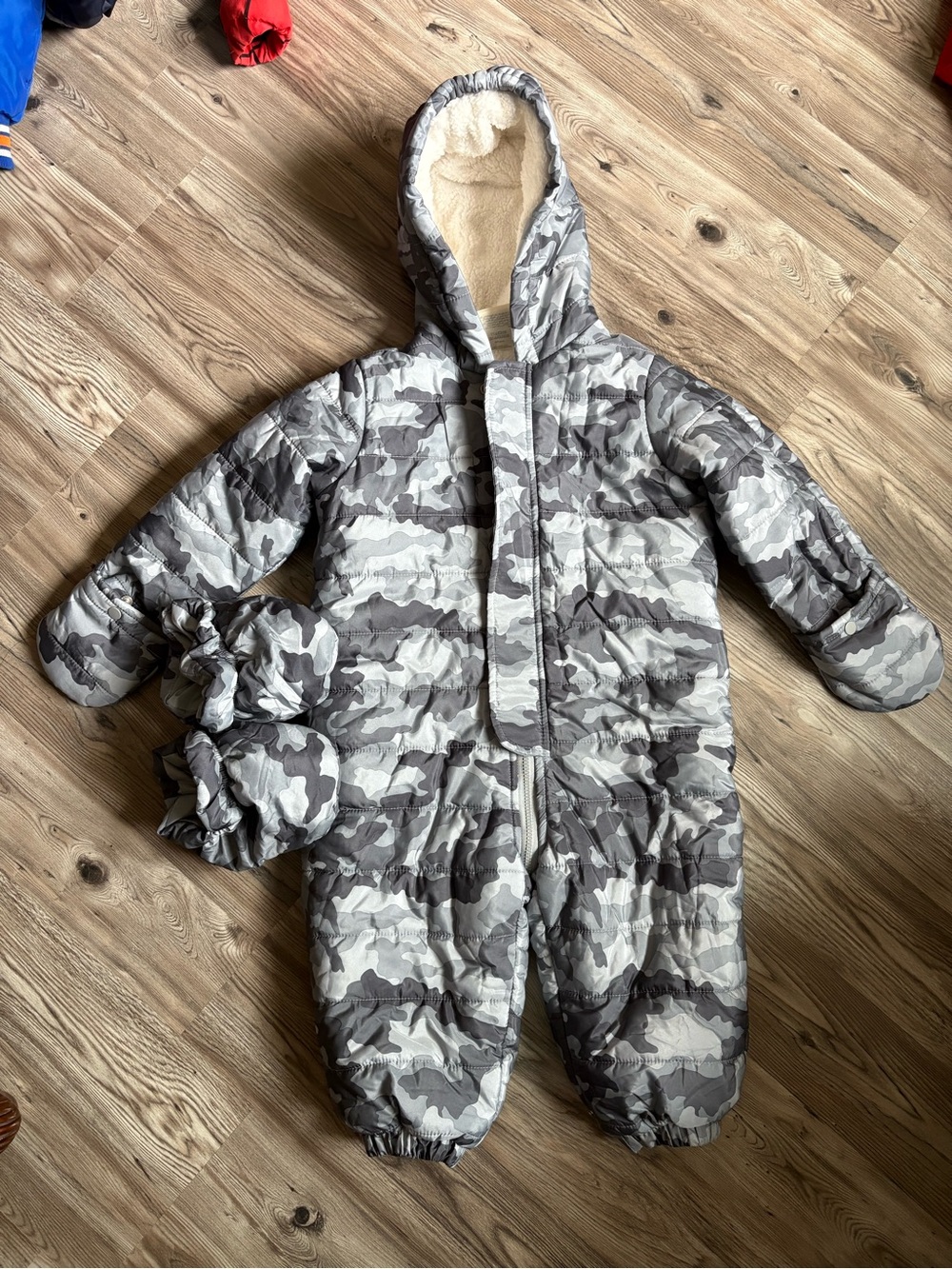 Gray Camo Baby Snowsuit